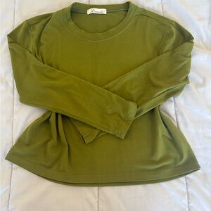 Olive Green Long Sleeve Top